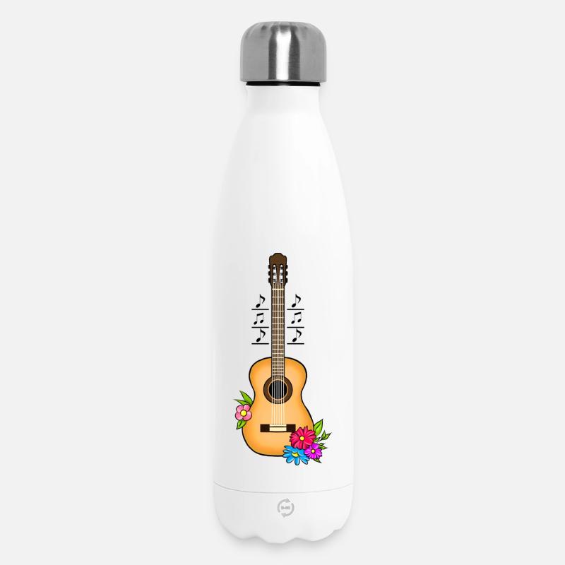 Guitare - Bouteille isotherme 500 ml - blanc