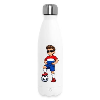 Soccer Boy Holland Fan Dutch Flag - Insulated Water Bottle 500 ml - white - Front