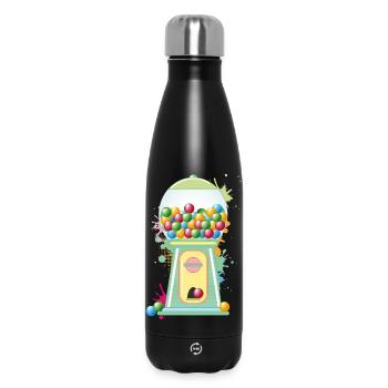 nostalgique rétro chewing-gum distributeur automatique style graffiti - Bouteille isotherme 500 ml - noir - Devant