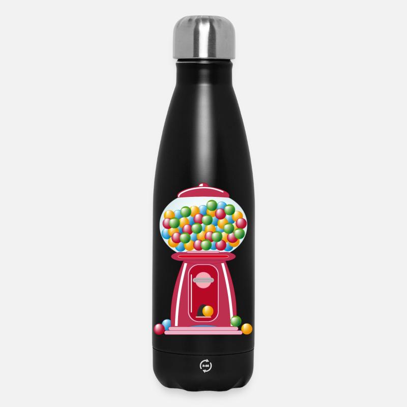 distributore automatico nostalgico di retro gomma da masticare rossa - Borraccia termica 500 ml - nero