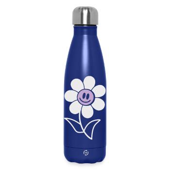 Lächelnde Blume - Thermosflasche 500 ml - Dunkelblau  - Vorne