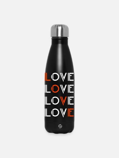 Love / Liebe - Insulated Water Bottle 500 ml - black
