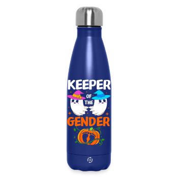 Halloween Gender Reveal - Insulated Water Bottle 500 ml - dark blue  - Front