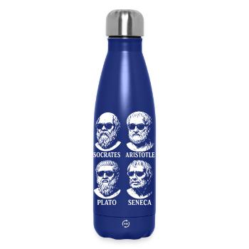 Quatuor de philosophes grecs aux lunettes de soleil - Bouteille isotherme 500 ml - bleu foncé  - Devant