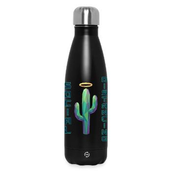 Social Distancing Cactus - Insulated Water Bottle 500 ml - black - Front
