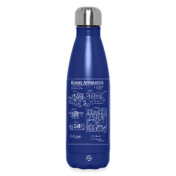 Vintage Radio Bauplan - Thermosflasche 500 ml - Dunkelblau  - Vorne