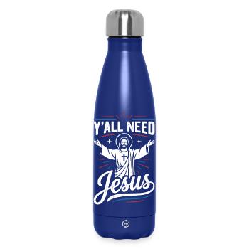 Ya'll Need Jesus Motivationsshirt - Thermosflasche 500 ml - Dunkelblau  - Vorne