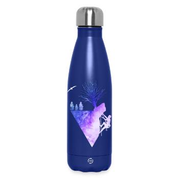Rock Climbing Nature Watercolor Silhouette - Thermosflasche 500 ml - Dunkelblau  - Vorne