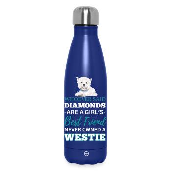 westie whoever said - Insulated Water Bottle 500 ml - dark blue  - Front