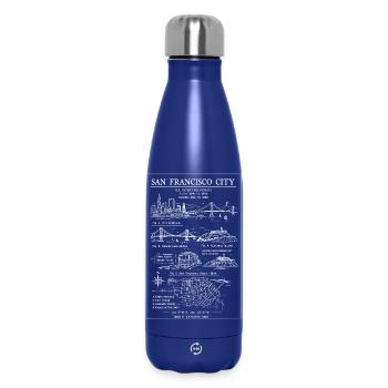 San Francisco City Skizzenkarte - Thermosflasche 500 ml - Dunkelblau  - Vorne