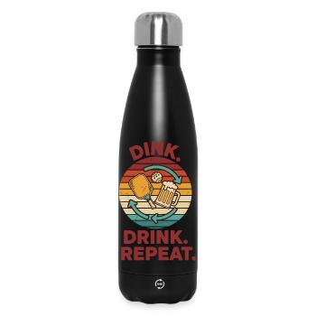 Joueur drôle de pickleball Cocktail Dink Ball - Bouteille isotherme 500 ml - noir - Devant