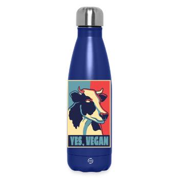 Yes Vegan Shirt - Thermosflasche 500 ml - Dunkelblau  - Vorne