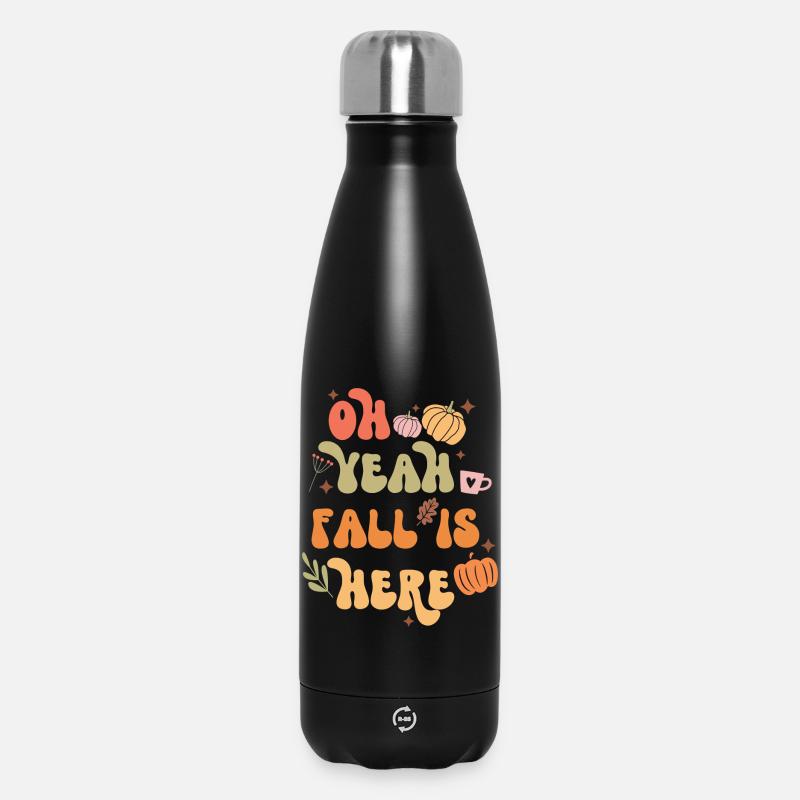 L' Automne Est Là - Bouteille isotherme 500 ml - noir