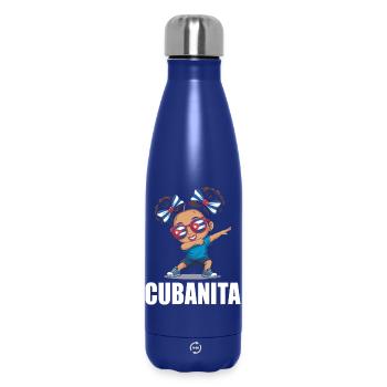 Drapeau de Cuba Jolies Cubanitas Filles Femmes - Bouteille isotherme 500 ml - bleu foncé  - Devant