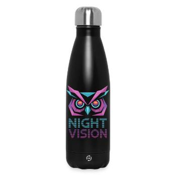 Night Vision Eule Retro Cyberpunk - Thermosflasche 500 ml - Schwarz - Vorne