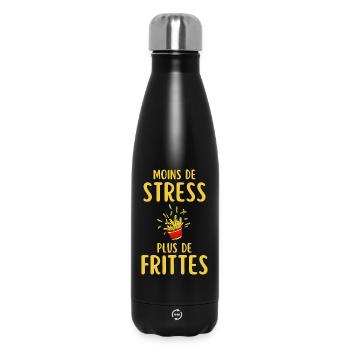 Less Stress More Fries - Insulated Water Bottle 500 ml - black - Front
