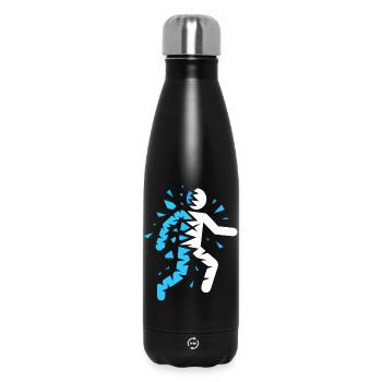 Blaue explodierte Silhouette - Thermosflasche 500 ml - Schwarz - Vorne