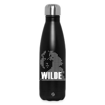 Oscar Wilde Halftone Portrait Logo - Insulated Water Bottle 500 ml - black - Front