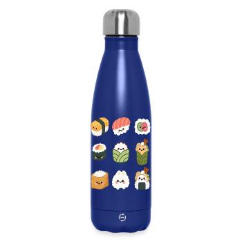Kawaii Sushi Friends Mignonne Art culinaire japonais - Bouteille isotherme 500 ml - bleu foncé  - Devant