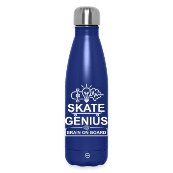 Génie du Skateboard Cerveau à bord - Bouteille isotherme 500 ml - bleu foncé  - Devant