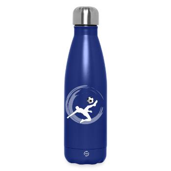 Soccer footballer soccer shot goal club sport fan - Insulated Water Bottle 500 ml - dark blue  - Front