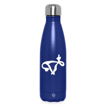 Fick dich Gebärmutter - lustige Eierstöcke - Thermosflasche 500 ml - Dunkelblau  - Vorne