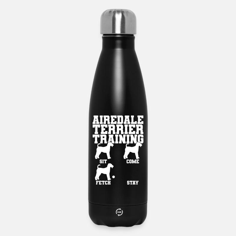 Airedale Terrier Dresseur de chiens - Bouteille isotherme 500 ml - noir