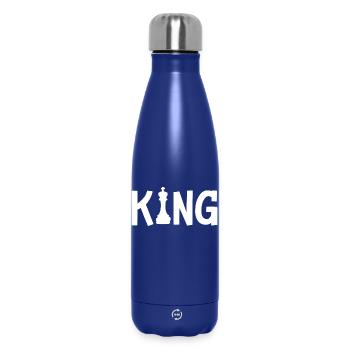 Jeu d’échecs Roi - Bouteille isotherme 500 ml - bleu foncé  - Devant