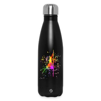 Pole Dance Fitness Color Splash Pole Dance - Insulated Water Bottle 500 ml - black - Front