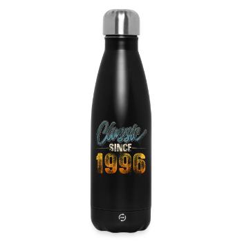 1996 Year of birth Birthday Year of construction Vintage - Insulated Water Bottle 500 ml - black - Front