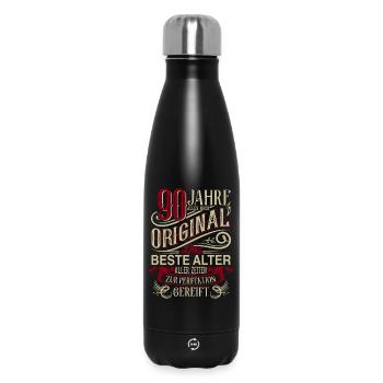 90. Geburtstag Vintage Retro - Thermosflasche 500 ml - Schwarz - Vorne