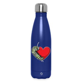 Cœur de chenille - Bouteille isotherme 500 ml - bleu foncé  - Devant