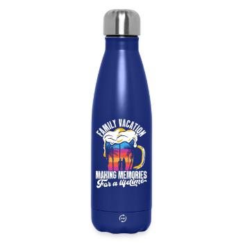 Vacances en famille Faire des souvenirs à vie - Bouteille isotherme 500 ml - bleu foncé  - Devant
