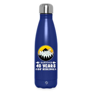 Hiking 40th birthday Hiker 40 years old - Insulated Water Bottle 500 ml - dark blue  - Front