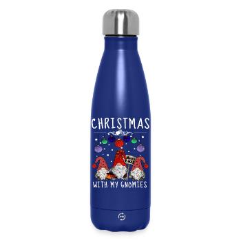 Gnome Familie Weihnachts Wichtel - Thermosflasche 500 ml - Dunkelblau  - Vorne