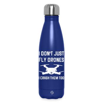 I Don't Just Fly Drones I Crash Them Too - Insulated Water Bottle 500 ml - dark blue  - Front