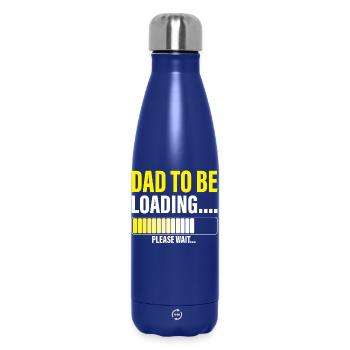 Papa homme à charger s’il vous plaît attendre drôle nouveau papa - Bouteille isotherme 500 ml - bleu foncé  - Devant
