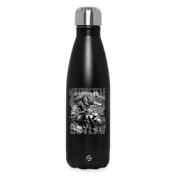 Outlaw Motorcycle Biker schwarz weiss - Thermosflasche 500 ml - Schwarz - Vorne