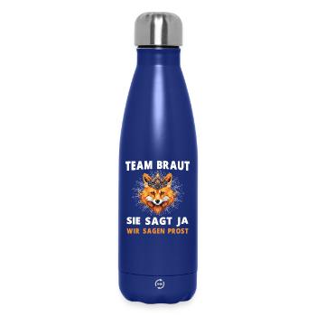 Junggesellenabschied Hochzeit Fuchs Braut Spruch - Thermosflasche 500 ml - Dunkelblau  - Vorne
