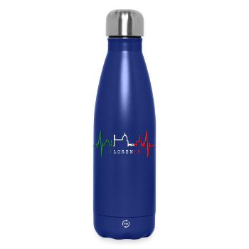 Florence Skyline Italy Heartbeat I Love Firenze - Insulated Water Bottle 500 ml - dark blue  - Front