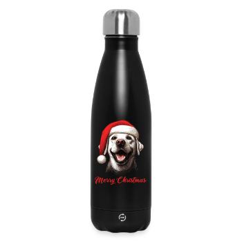 Merry Christmas - Labbi Labrador Weihnachten - Thermosflasche 500 ml - Schwarz - Vorne