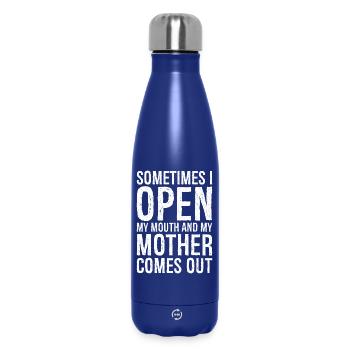 manchmal öffne ich meinen Mund komisches Hemd - Thermosflasche 500 ml - Dunkelblau  - Vorne