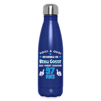 97 ans anniversaire homme cadeau drôle humour - Bouteille isotherme 500 ml - bleu foncé  - Devant