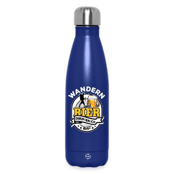 Handball & Bier - darum bin ich hier - Thermosflasche 500 ml - Dunkelblau  - Vorne