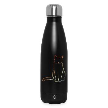 Chat au look vintage - Bouteille isotherme 500 ml - noir - Devant