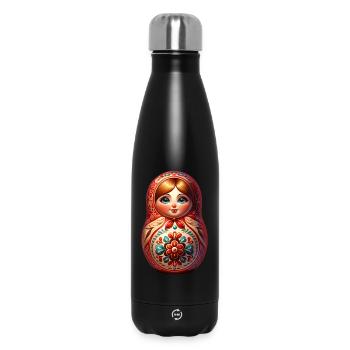 Russian Khokhloma Russland Russen Russische - Thermosflasche 500 ml - Schwarz - Vorne