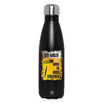 Der Maler | Nass in Nass Streichen! - Thermosflasche 500 ml - Schwarz - Vorne