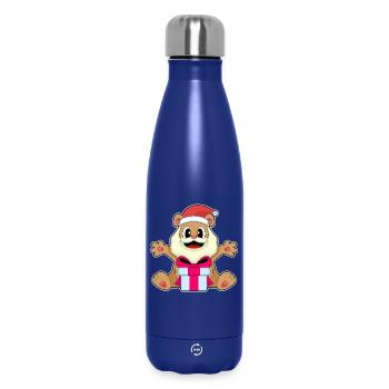 Bear Christmas Package - Insulated Water Bottle 500 ml - dark blue  - Front