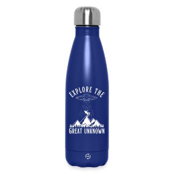 Erkunde die großen unbekannten UFO-Außerirdischen - Thermosflasche 500 ml - Dunkelblau  - Vorne
