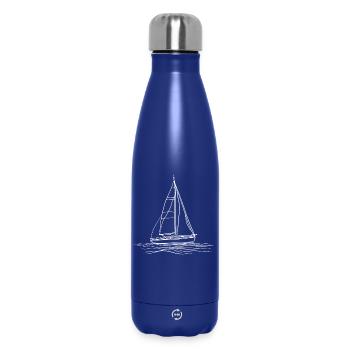 Sailboat Sketch - Insulated Water Bottle 500 ml - dark blue  - Front